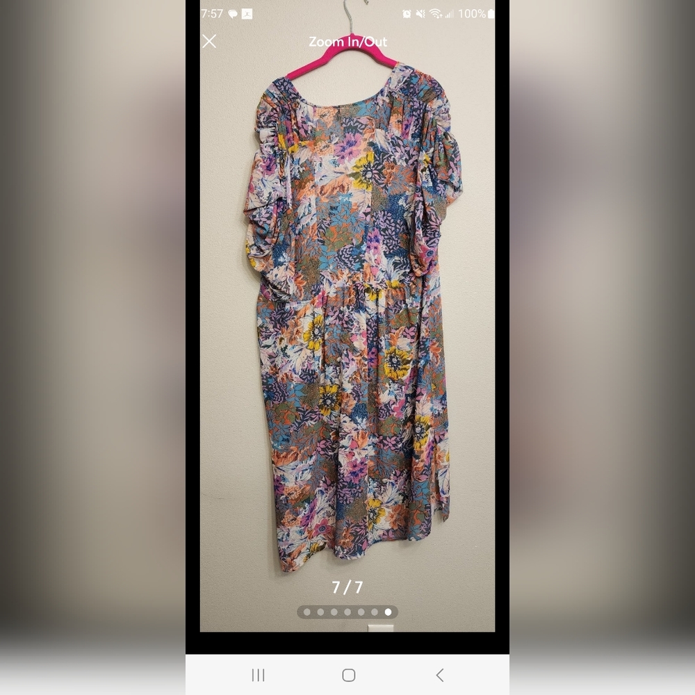 NEW Women's Anthropologie Valencia Dress Akemi + Kin Floral Midi Dress Size Larg - Picture 2 of 7